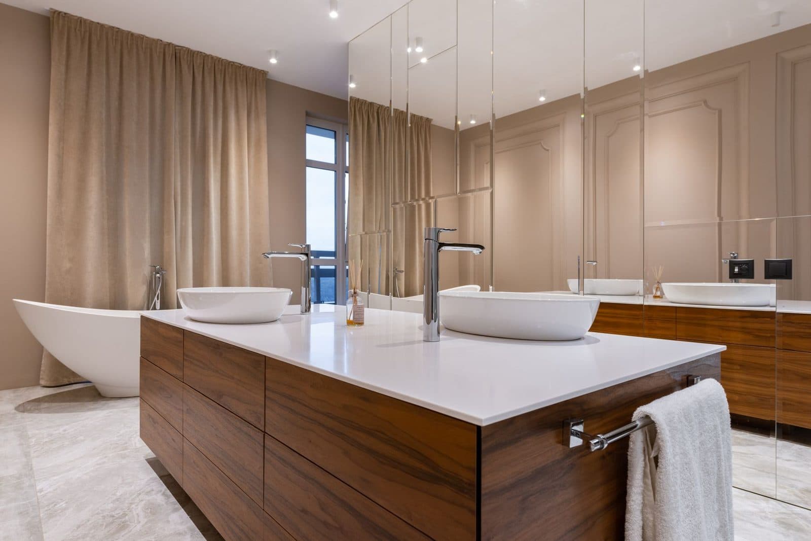 Badkamer in een hotelkamer